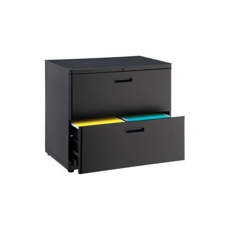 Global Equipment Interion    30" Lateral File Cabinet 2 Drawer Black 248986